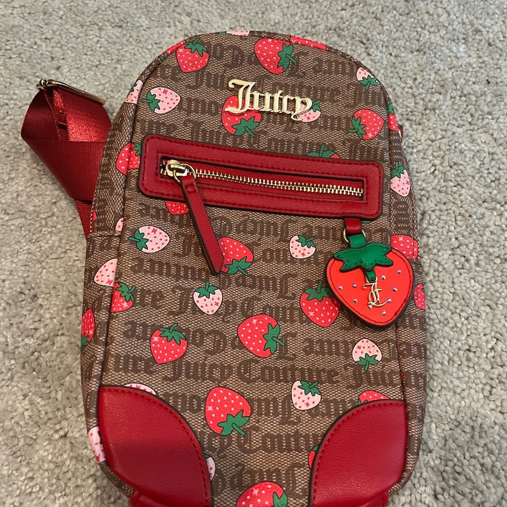 Juicy Couture Brown and Red Strawberry Backpack